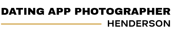 A black logo with a gold line that reads "Dating App Photographer Henderson".